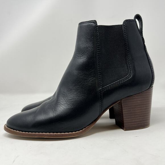 Madewell Regan Boot Size 8.5 Black Leather Pull On J8307 - Picture 3 of 11